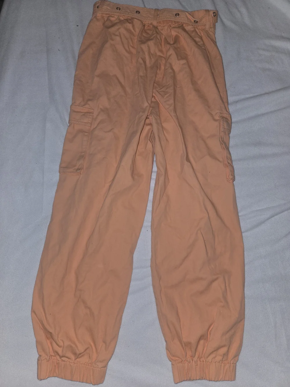 Women's Cargo Jogger Pants - Peach